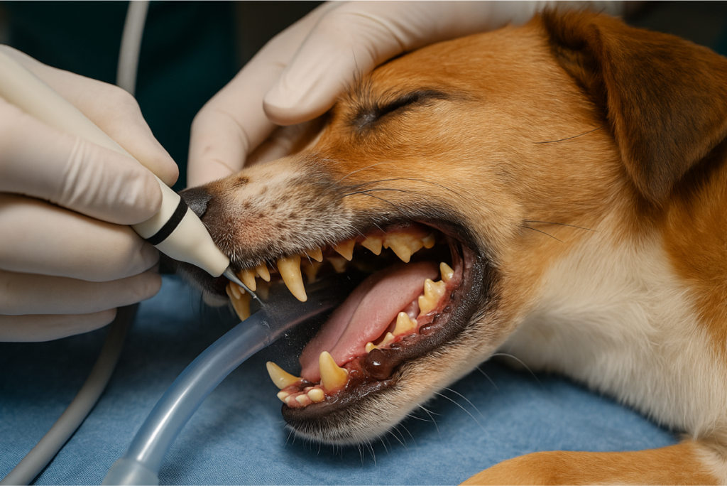 歯石取りしている犬のイメージ画像
